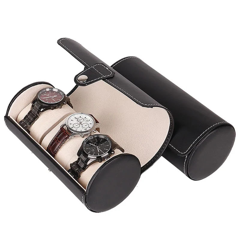 

3 Slots Watch box Wristwatch Pouch Travel Roll Organizers Detachable Leather Display Storage Box Chic Portable Holder Watch Case