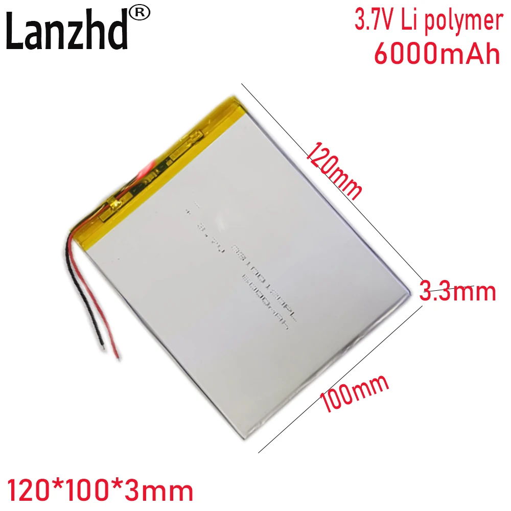 1-20pcs 3.7V Rechargeable Lithium Polymer Lipo Li-ion Battery For Tablet PC E-book Medical Equipment 33100120 6000mAh 30105117