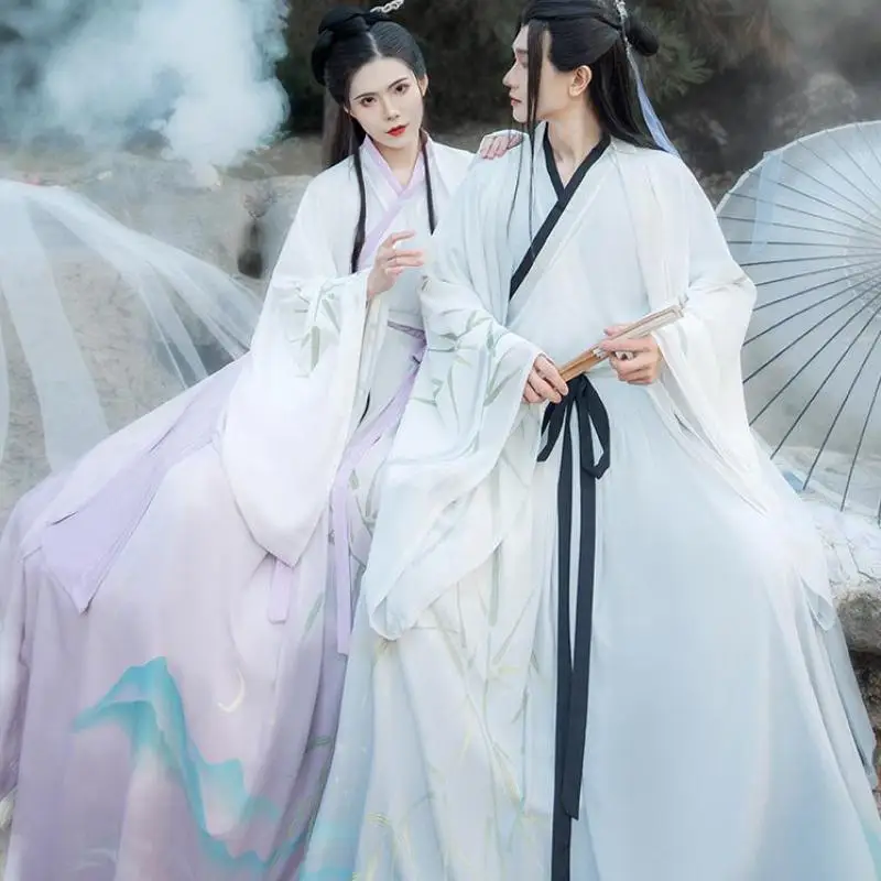 

Women And Men Autumn Winter New Fairy Ethereal Vintage Swordsman Dress Chinese Style Traditional Hanfu Role Play Costume Gown