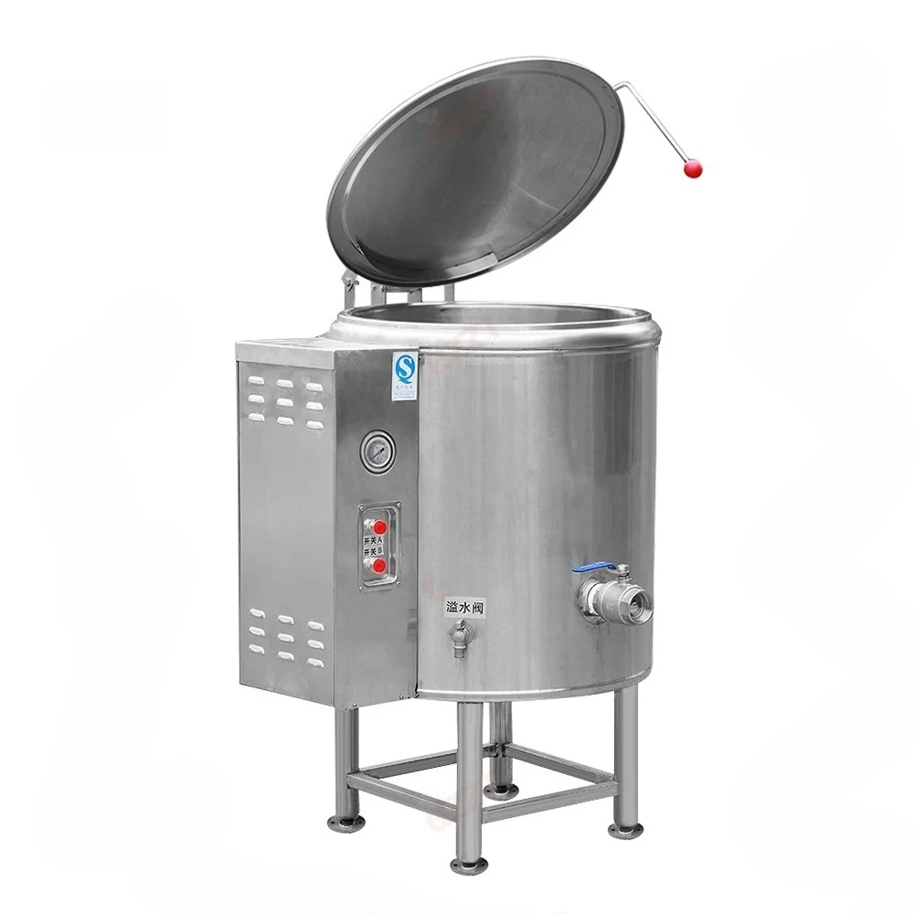 

60L - 600liter Large Capacity Water Double Jacketed Boiling Pot Commercial Kitchen Electric Soup Kettle Jacketed Boiling