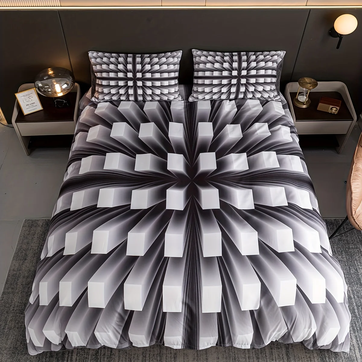 

Three-dimensional Black And White Bedding Set Soft Comfortable Duvet Cover For Bedroom Guest Room1*Duvet Cover + 2*Pillowcases