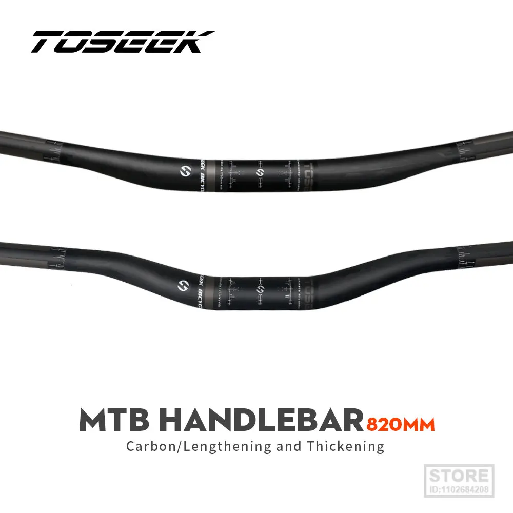 

TOSEEK Bicycle Handlebar Carbon AM DH MTB 820mm Off-road Extension Swallow Shaped 31.8mm Parts