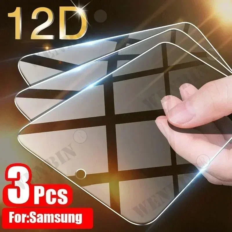 3 Pcs 9HD Screen Protector Full Protective Glass For Samsung S25 S24 S23 Ultra Plus S24 FE A56 A55 A36 A26 A16 Screen Protector