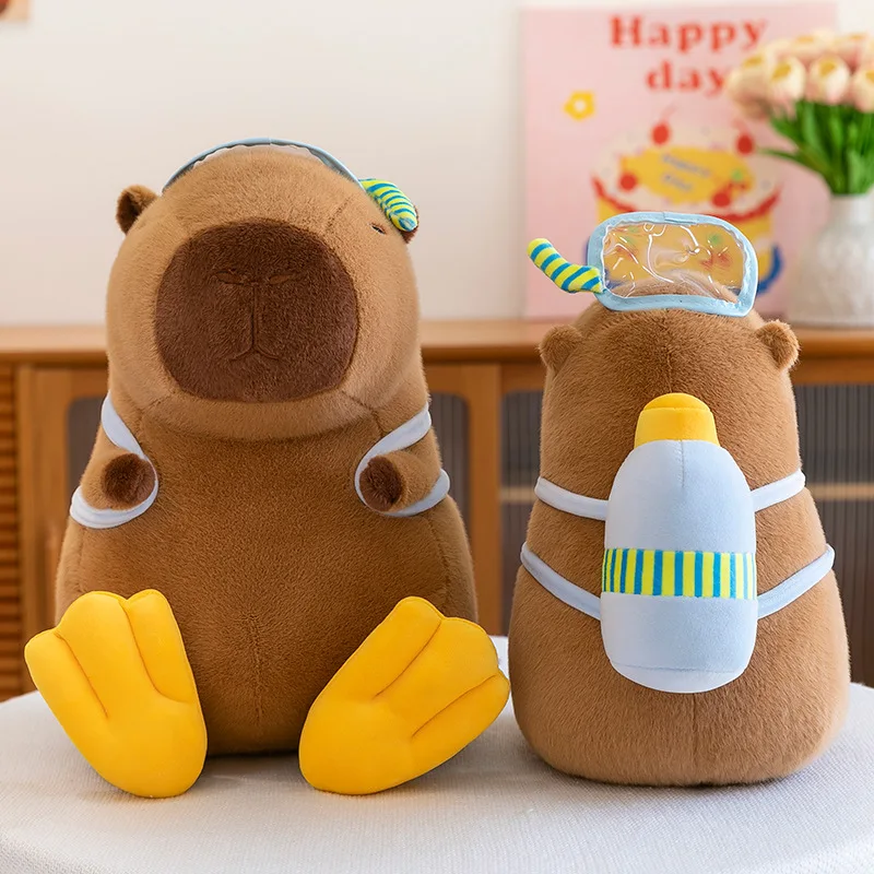 Kawaii Capybara Plush Toy Cute Capybara with Turtle Backpack Stuffed Animal Funny Ugly Cuteness Doll for Kids Birthday Gift