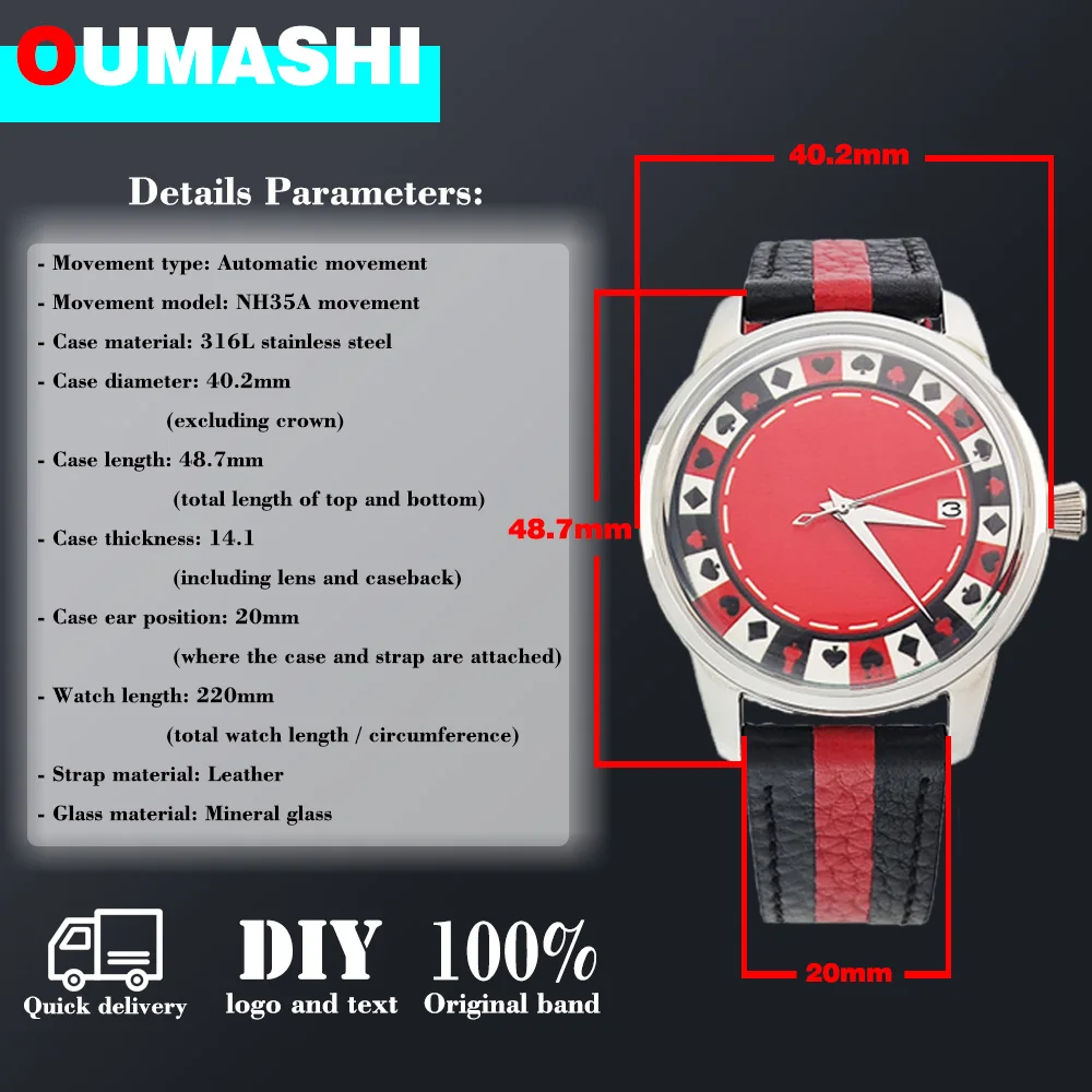 40mm Luxury Men\'s watch 35 watch Gambling table style automatic watch Stainless Steel Sapphire Glass mechanical watches for men