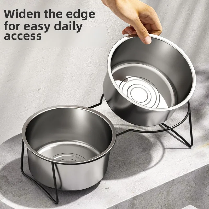 

Dog Slow Food Bowl With Large Stainless Steel,Dog Feeders,Thickened Stand Elevated Pets Products Supplies,Feeders Accessories