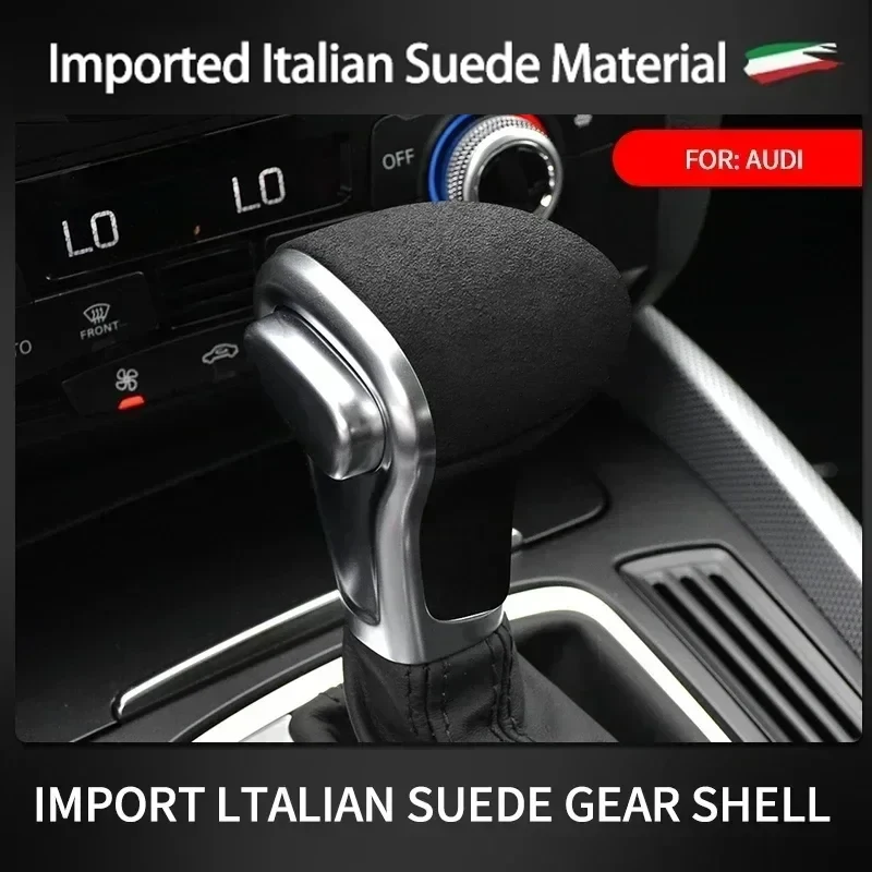 Suede Wrap For Audi A4l/A6l/A5/A6/A7/Q5/Q7/S6/S7 Car Gear Shift Knob Cover Trim Sticker Interior Mouldings Accessories