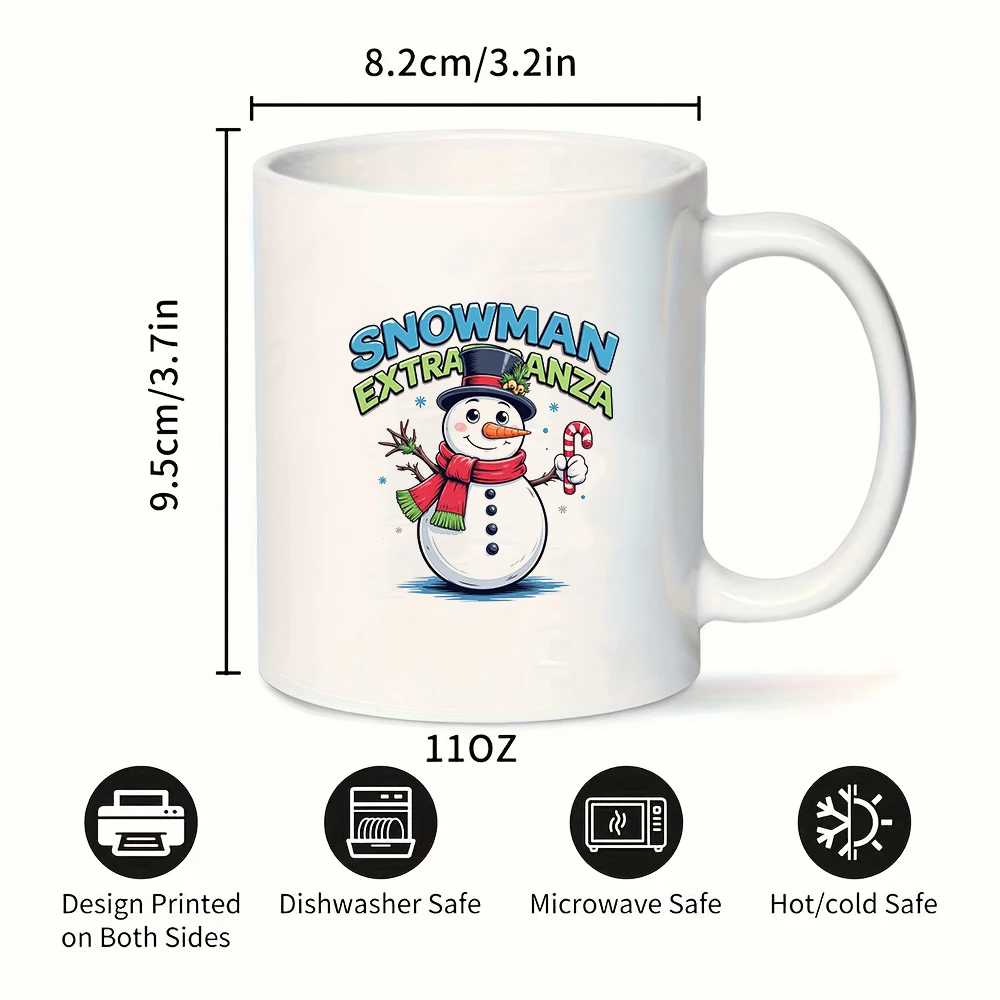 11온스 만화 눈사람 머그컵 크리스마스 선물 에디션 어린이용 컵 가정 및 사무실 필수품 트렌디한 크리스마스 장식 머그컵