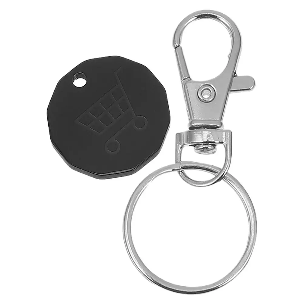 Shopping Cart Pendants Token Key Trolley Tokens Holder Quarter Keychain Keyring with Keychains Chip Stainless Steel