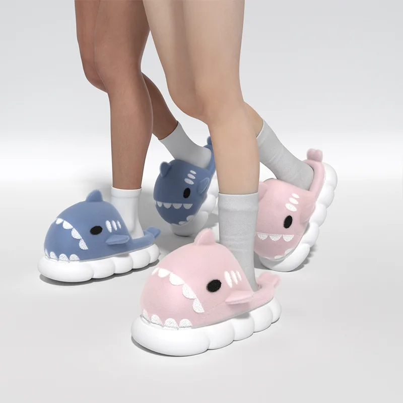 

Cotton Home Shark Slippers Children's Winter Boys And Girls Indoor Household Warm And Non Slip Baby Parent Child Slipper