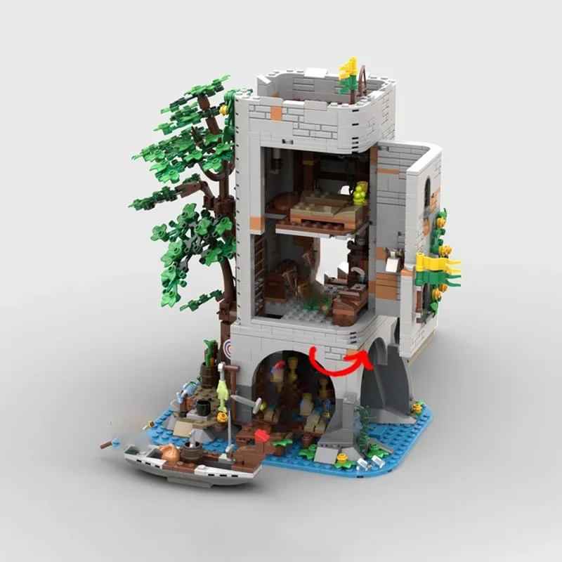 Set di giocattoli per assemblaggio di blocchi MOC: la serie Il Piccolo Castello nella Foresta, regali creativi modello 1.305