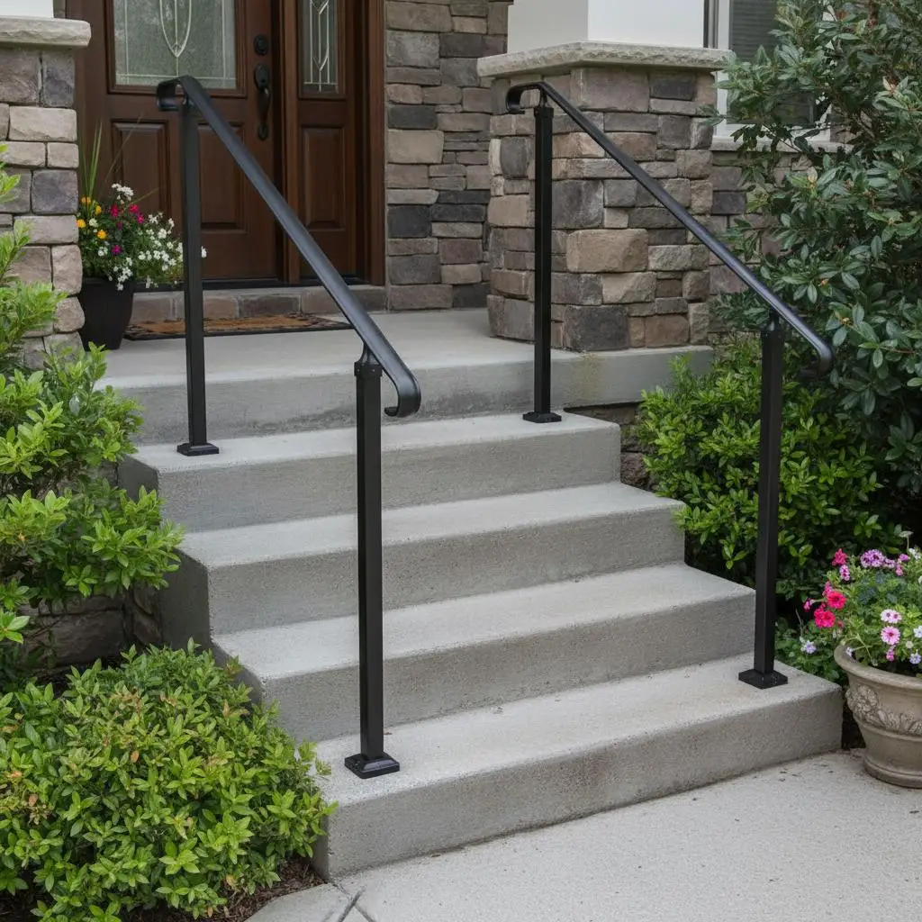 

Кованая железная балюстрада для лестниц 38 x 35 дюймов, для бетонных ступеней на веранде, деревянных лестниц, покрытие для 1-3 ступеней, регулируемый угол наклона