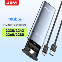 JEYI M.2 NVMe/SATA SSD Enclosure - Aluminum Tool-Free USB 3.2 Gen2 10Gbps for 2280 SSD (2230/2242/2260 Compatible)