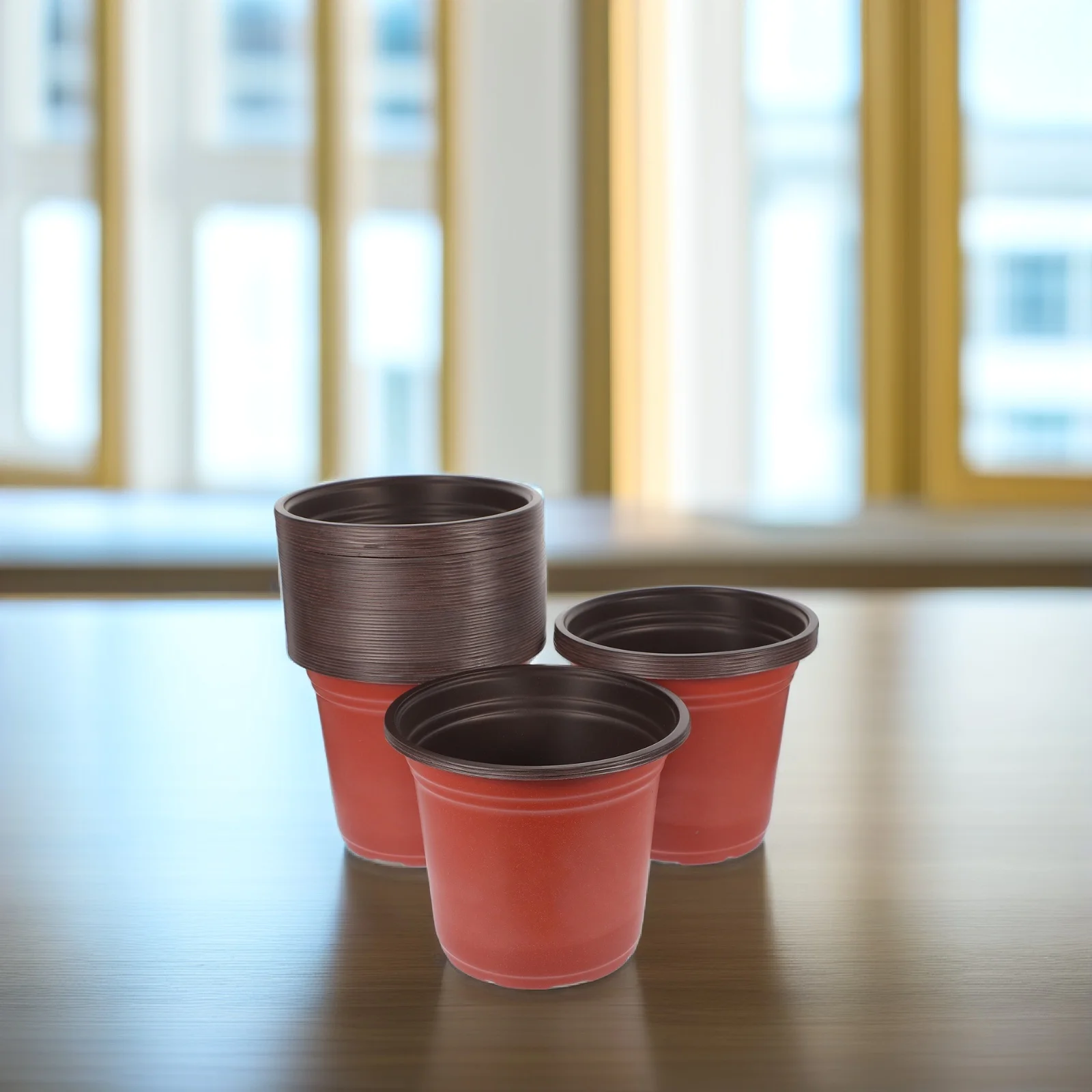 150 قطعة أواني الحضانة أواني النباتات البلاستيكية لثقوب الصرف العصارة اناء للزهور لوازم الحدائق زراعة داخلية وخارجية #2