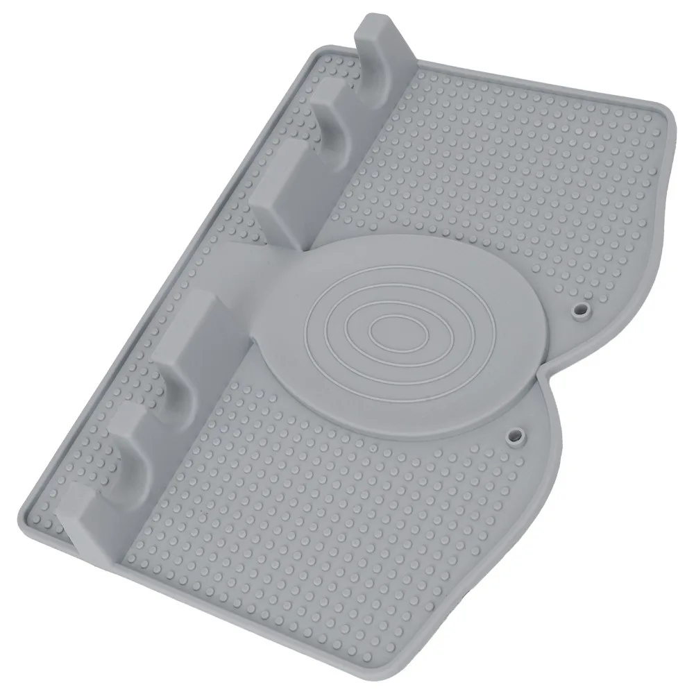 Food Grade Silicone Utensil Rest Foldable Structure Non Slip Bottom Pot Lid Rest Drainage Texture Heat Resistant Spoon Holder