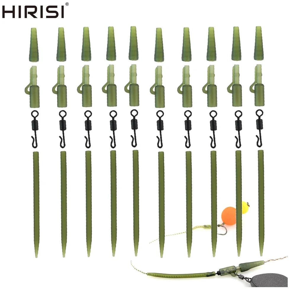 40pcs Carp Fishing Rig Plastic Safety Lead Clips Tail Rubber Cone Anti Tangle Sleeve Quick Change Swivels Rig M20