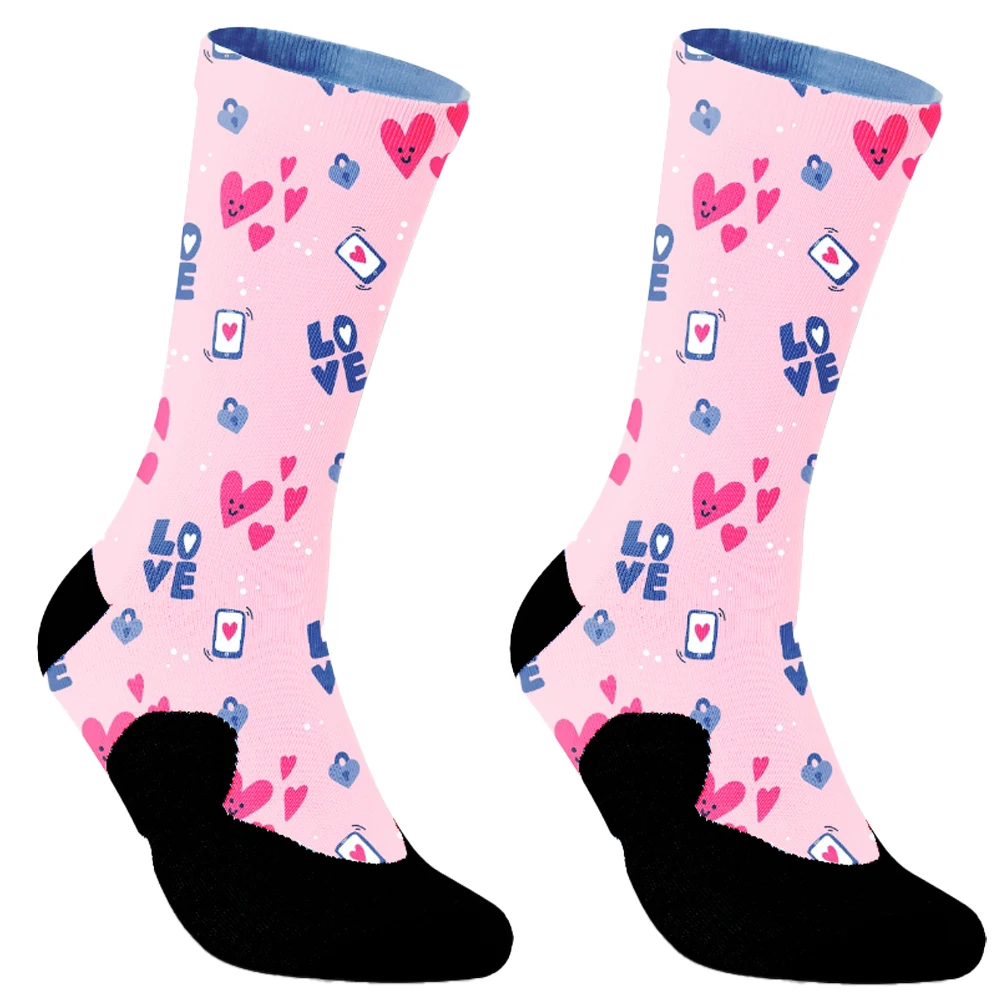 Women Men Funny Socks Cute Cartoon Crew Socks High Quality Cotton Sports Socks Soccer Basketball Hip-hop Colorful Print