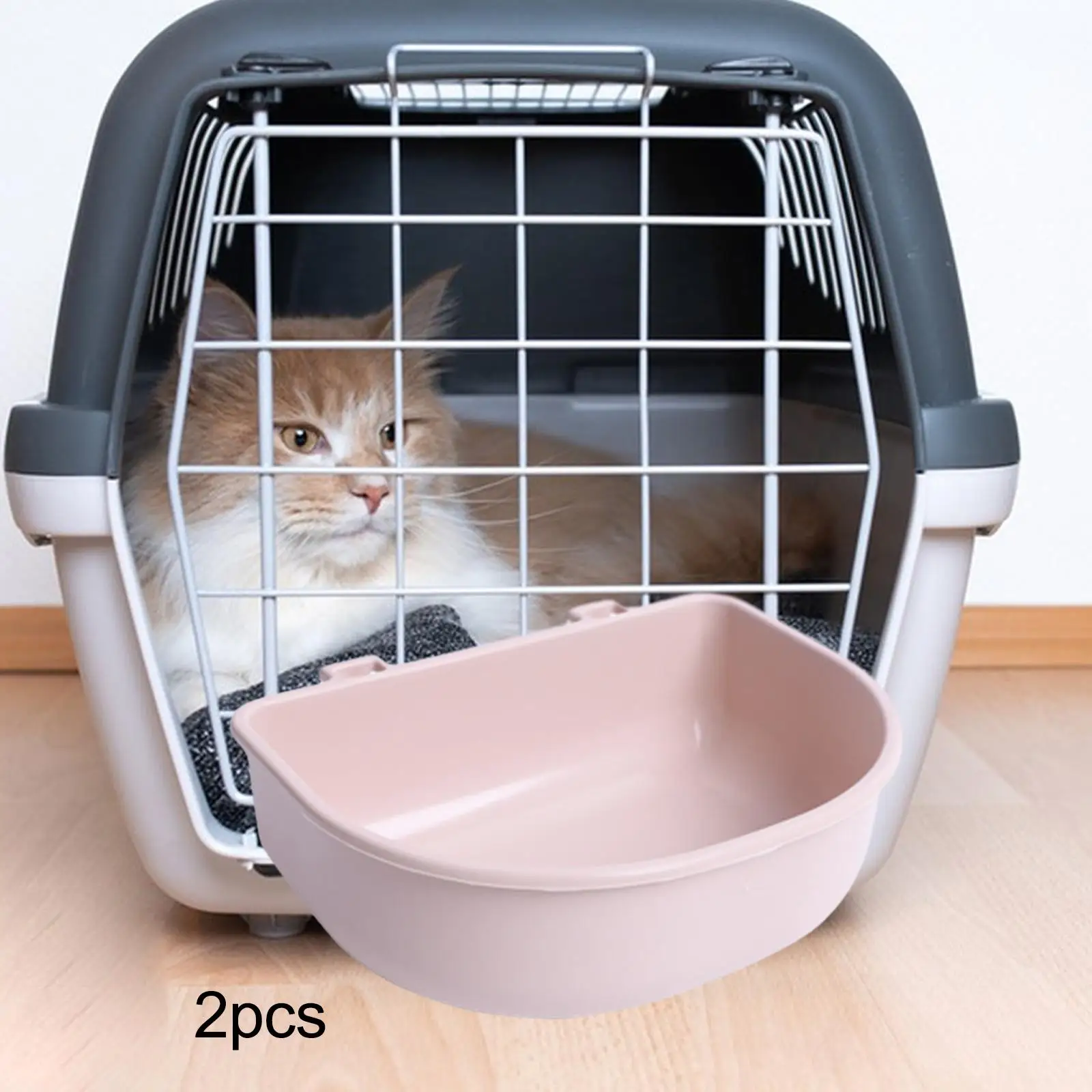 

2Pcs Pet Kennel Cage Bowls Drink Water Bowl Durable for Wire Cages Or Crates for
