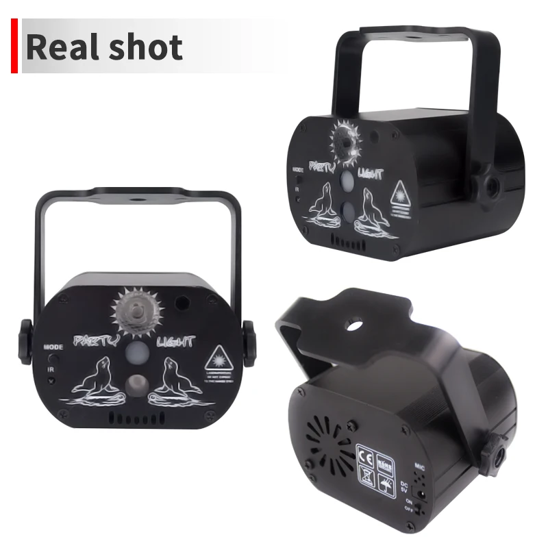 YSH Mini 2IN1 Disco LED Stage Strobe Light White Flashing Projector Remote Voice Control Rechargeable Battery DJ for Night club