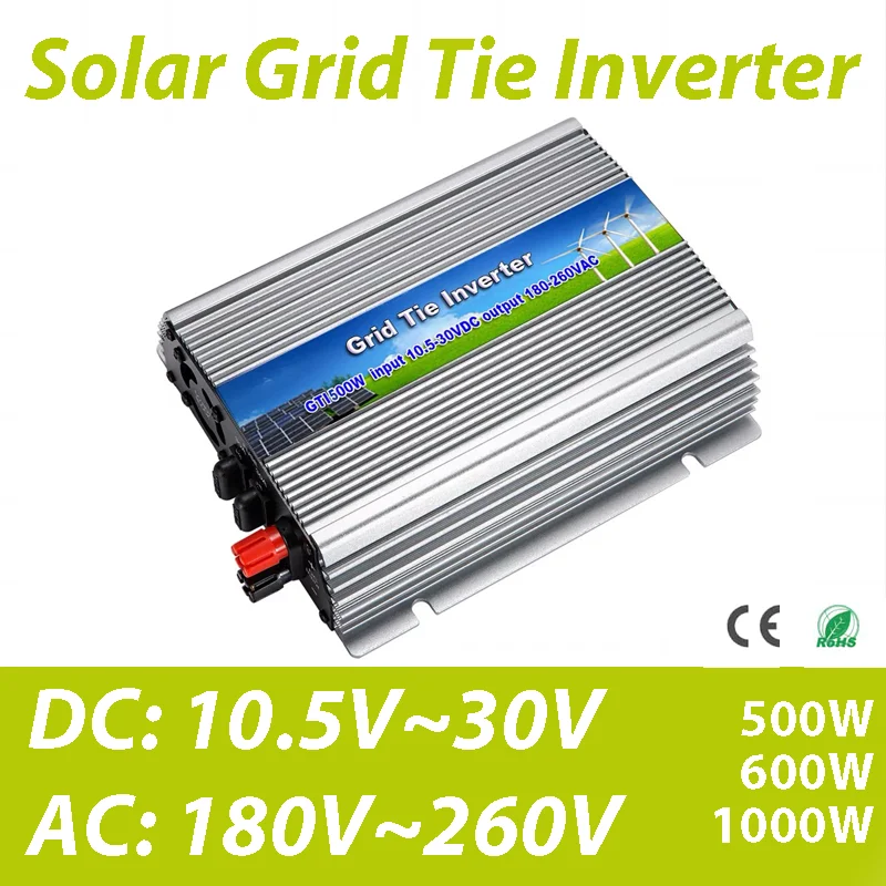 

DC To AC Solar Grid Tie Inverter 500W 600W 1000W 24V 12V 10.5-30VDC Input 220V 230V 180-260VAC Output