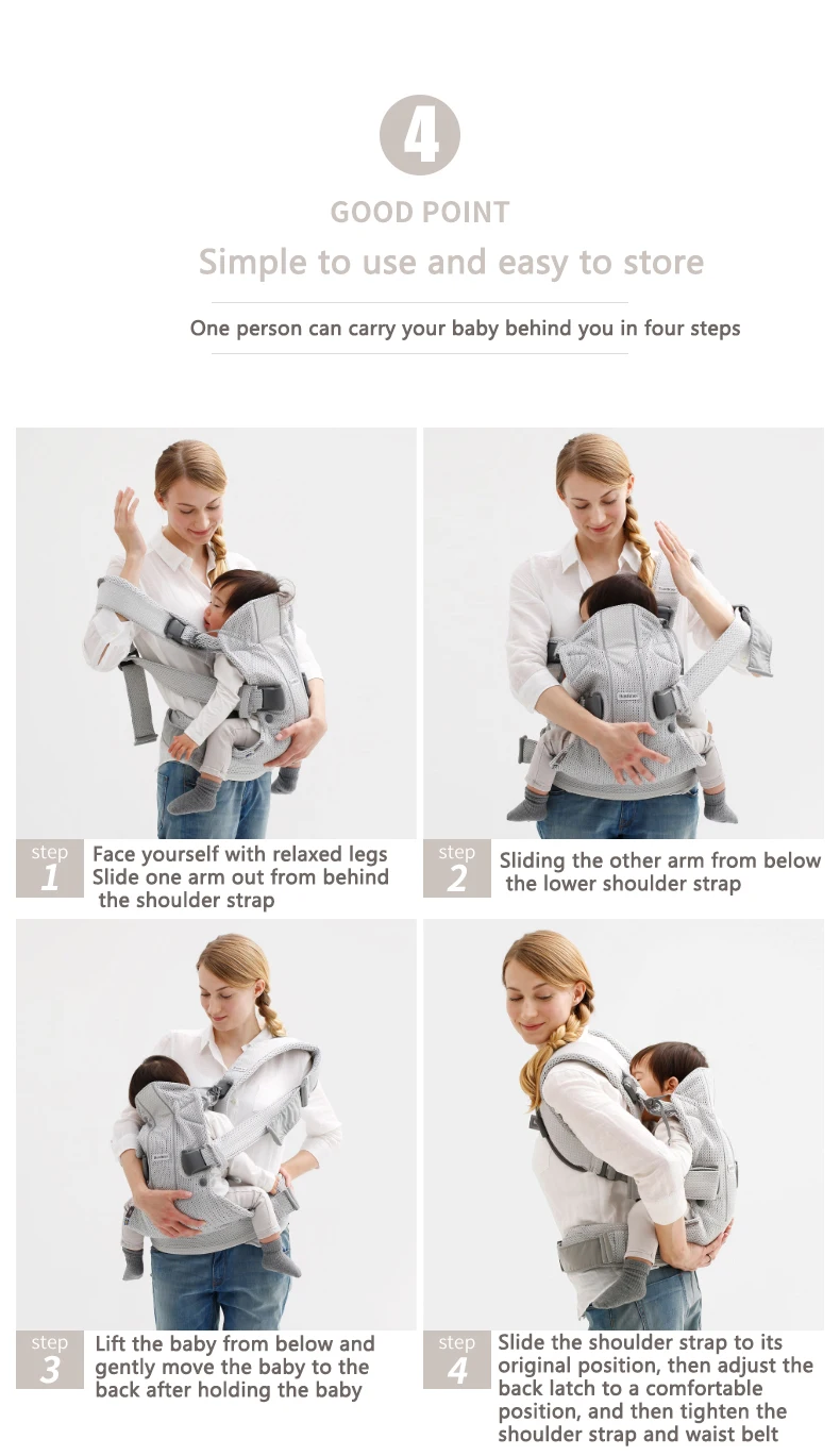 Marsupio Air Baby sling front holding baby back bag anteriore e posteriore sgabello in vita a doppio uso per mani libere uno stile