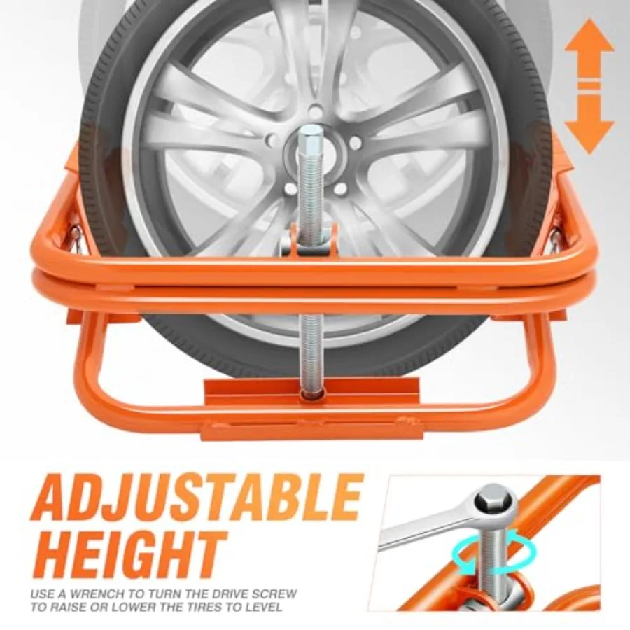 Light Trailer RV Tire Leveler for RV, Trailer, Truck, Camper Leveling; Orange Rubber; Supports up to 551.1 lbs; Fits 13, 14, 15 view 4