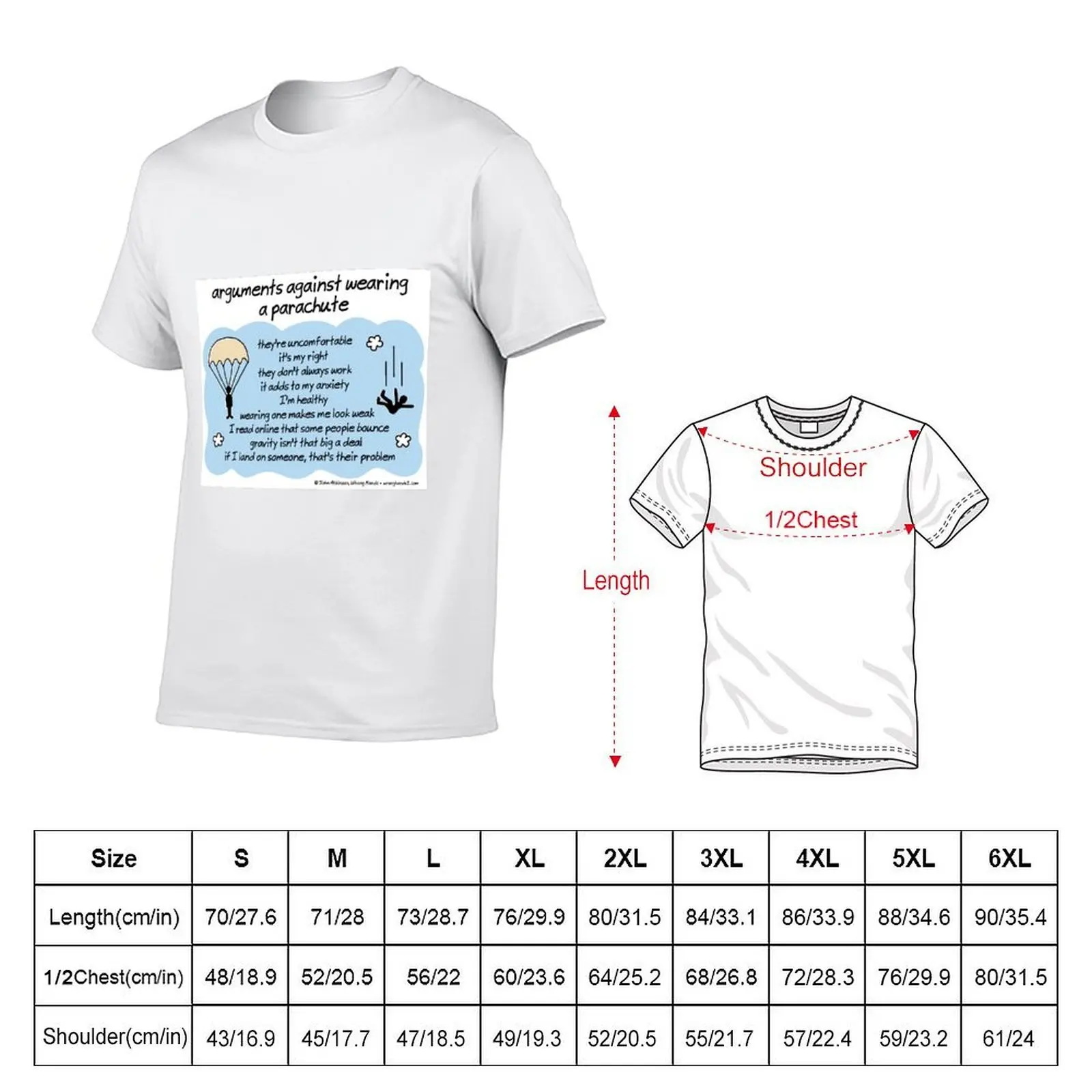 arguments against wearing a parachute T-Shirt cotton tshirt 100% cotton t shirts high quality T-Shirt