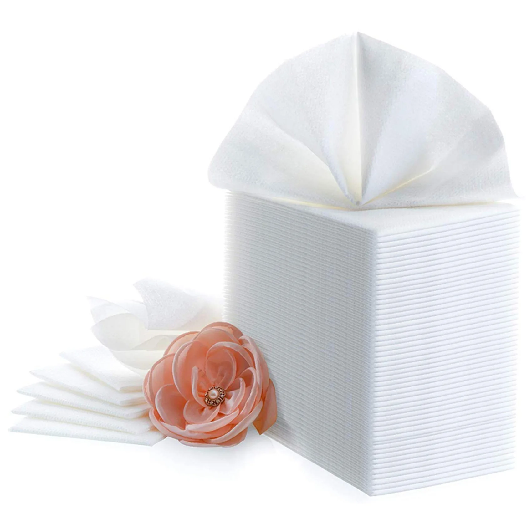 A96K-Linen Feel Guest Towels Disposable Cloth Like Paper Hand Napkins Soft, Absorbent, Paper Hand Towels (White, 200)