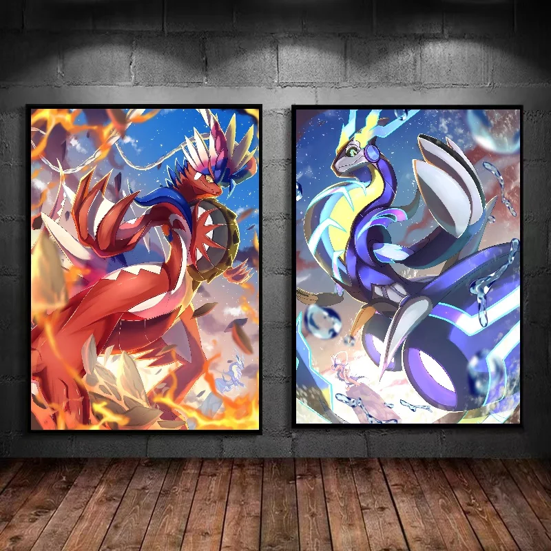 Japan comics Pokemon Charizard Greninja Picture Canvas stickers and posters Painting Home Wall stickers Decor children's gift