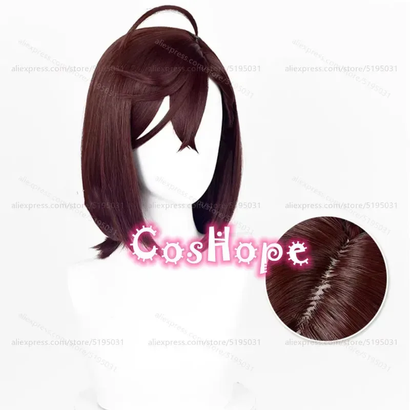 Momo Ayase Parrucca corta marrone scuro da 37 cm Parrucche sintetiche resistenti al calore per cosplay anime Halloweenx;3,v'6.f;9,
