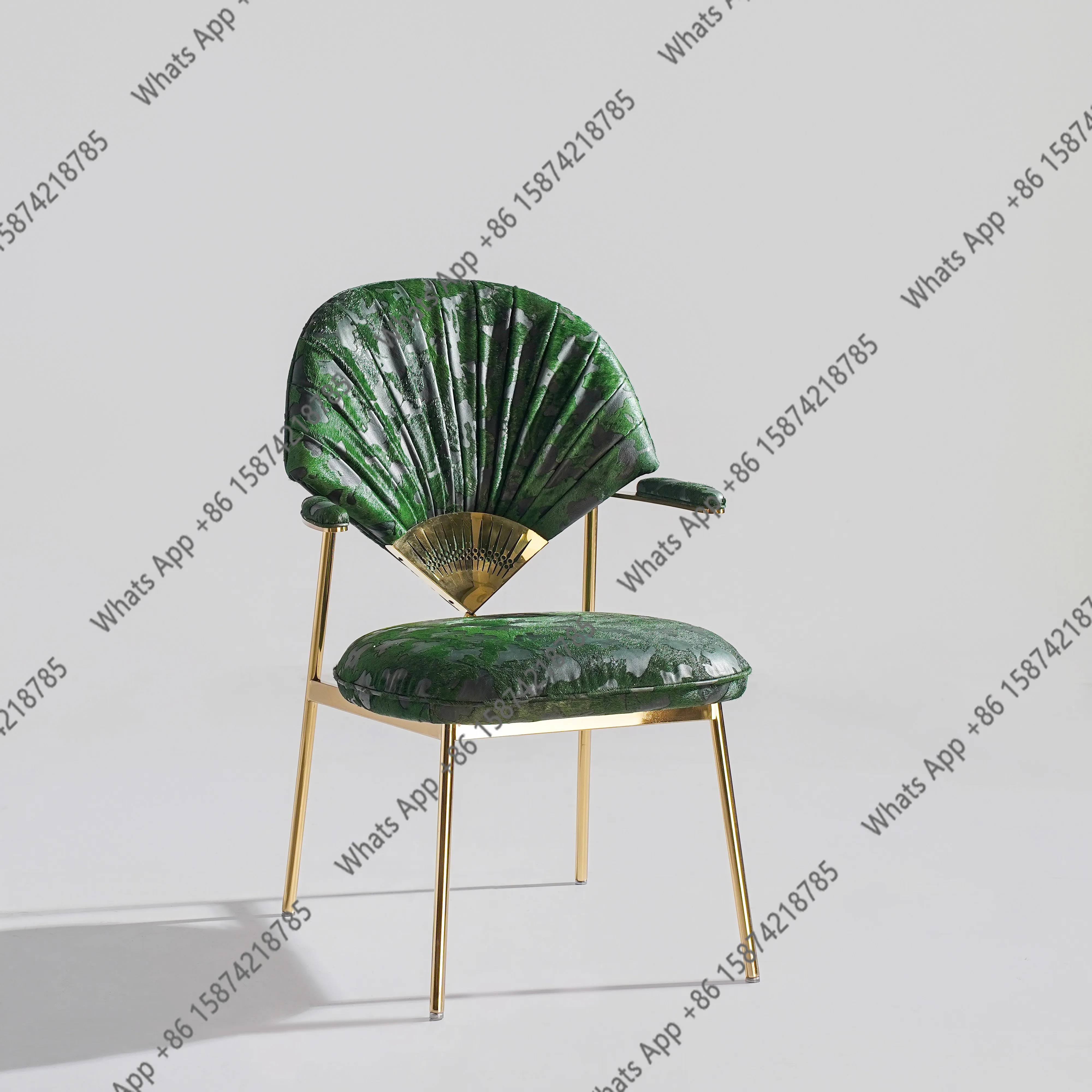 

Элитный стул с подлокотниками и инкрустацией в виде улитки, высокая спинка, для учебы, макияжа, обеденный стул в стиле лёгкой роскоши для дома