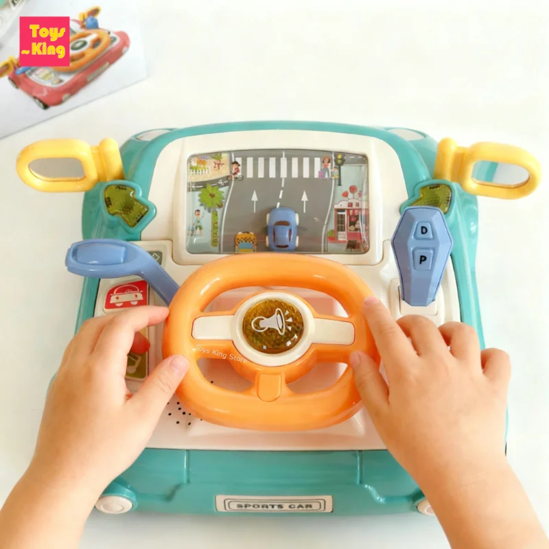 Simulation Car Steering Wheel Baby Toy Driving Light Music Boy Multi-functional Traffic Education Kids Toys Game Christmas Gifts