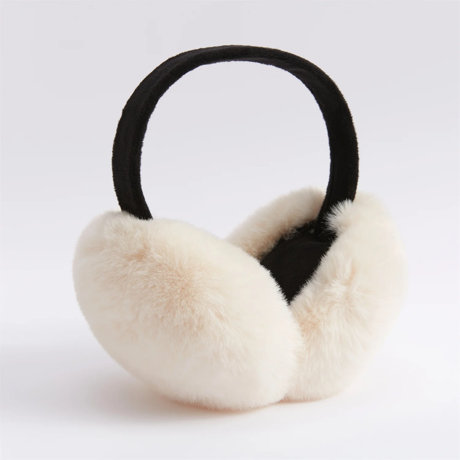 Anjj Innovative Contrast Color Earmuffs 2024 Fashion New Design Black and White Contrast Color Trendy Plush Ear Warm Ear Muffs