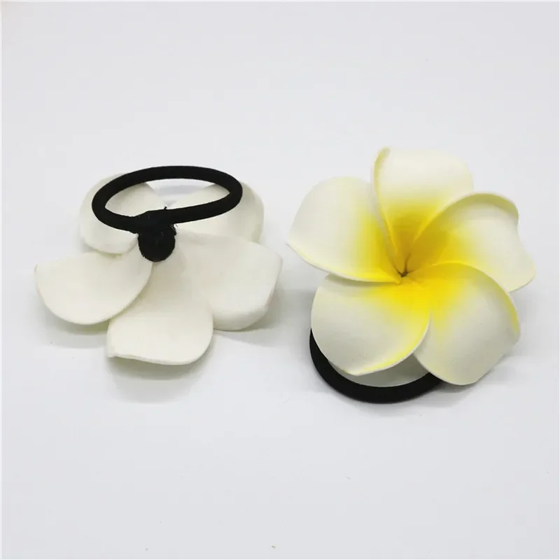 50PCS 4cm Plumeria Hawaiian Foam Frangipani Artificial Flowers Headdress Flower Home Garden Egg Flowers Wedding Decoration Party