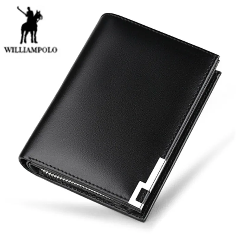 

WILLIAMPOLO Luxury Brand Business Mens Wallet Fashion Genuine Leather Wallet Credit Card Holder Purse Standard Wallet for Men