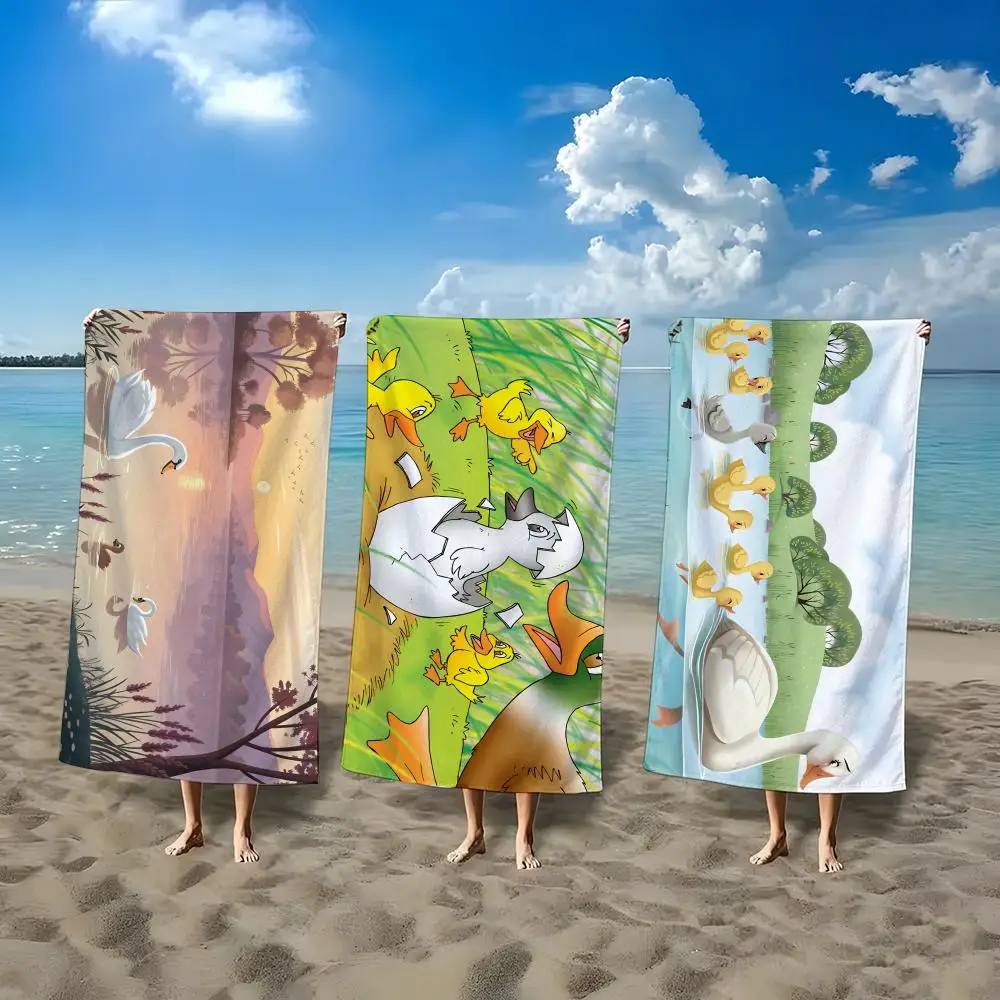 Cartoon T-The Ugly Duckling Towel ultra-fine fiber quick drying absorbent bath towel, outdoor swimming sports towel