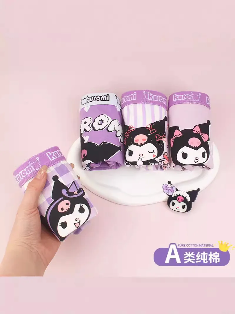 

Kuromi Sanrio Children's UnderpantsTeen Boy Panties Women's Cotton Briefs Underwear Boxer Panties Girl Shorts Gift