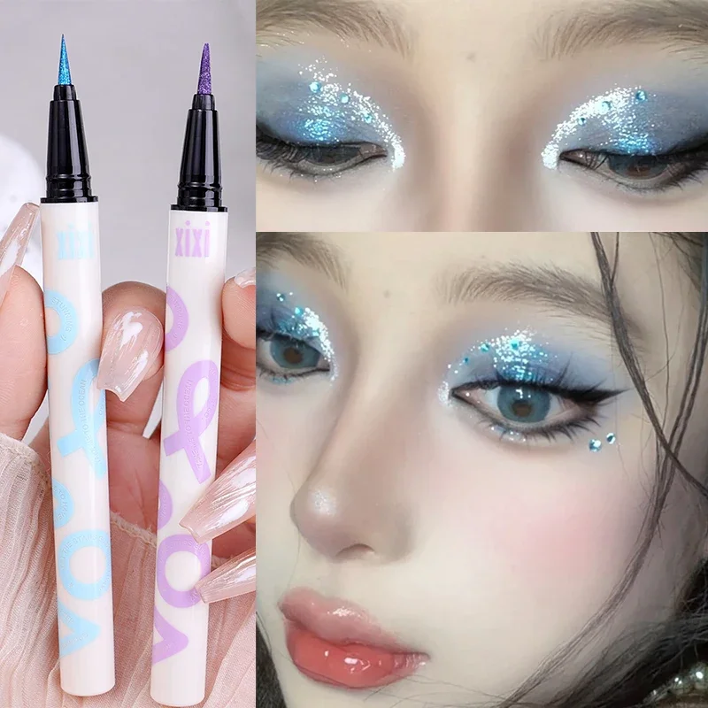 Waterproof Diamond Glitter Eyeliner Pencil Gold Purple Blue Long Lasting Shiny Eyeshadow Lying Silkworm Pen Eyes Makeup Cosmetic