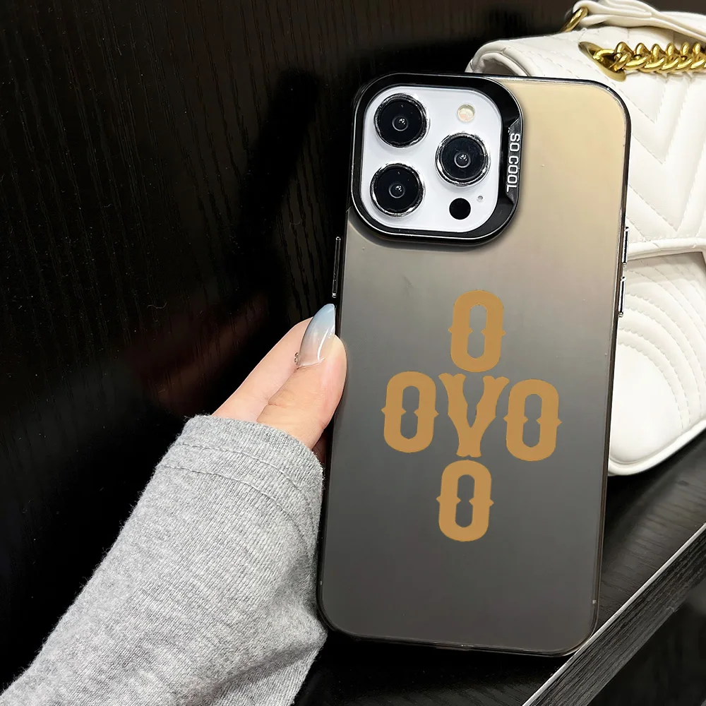 D-Drake O-OvO OWL Fashion Phone Case for iPhone 16 12 13 14 15 11 Max Pro Plus Laser IMD Color Shell