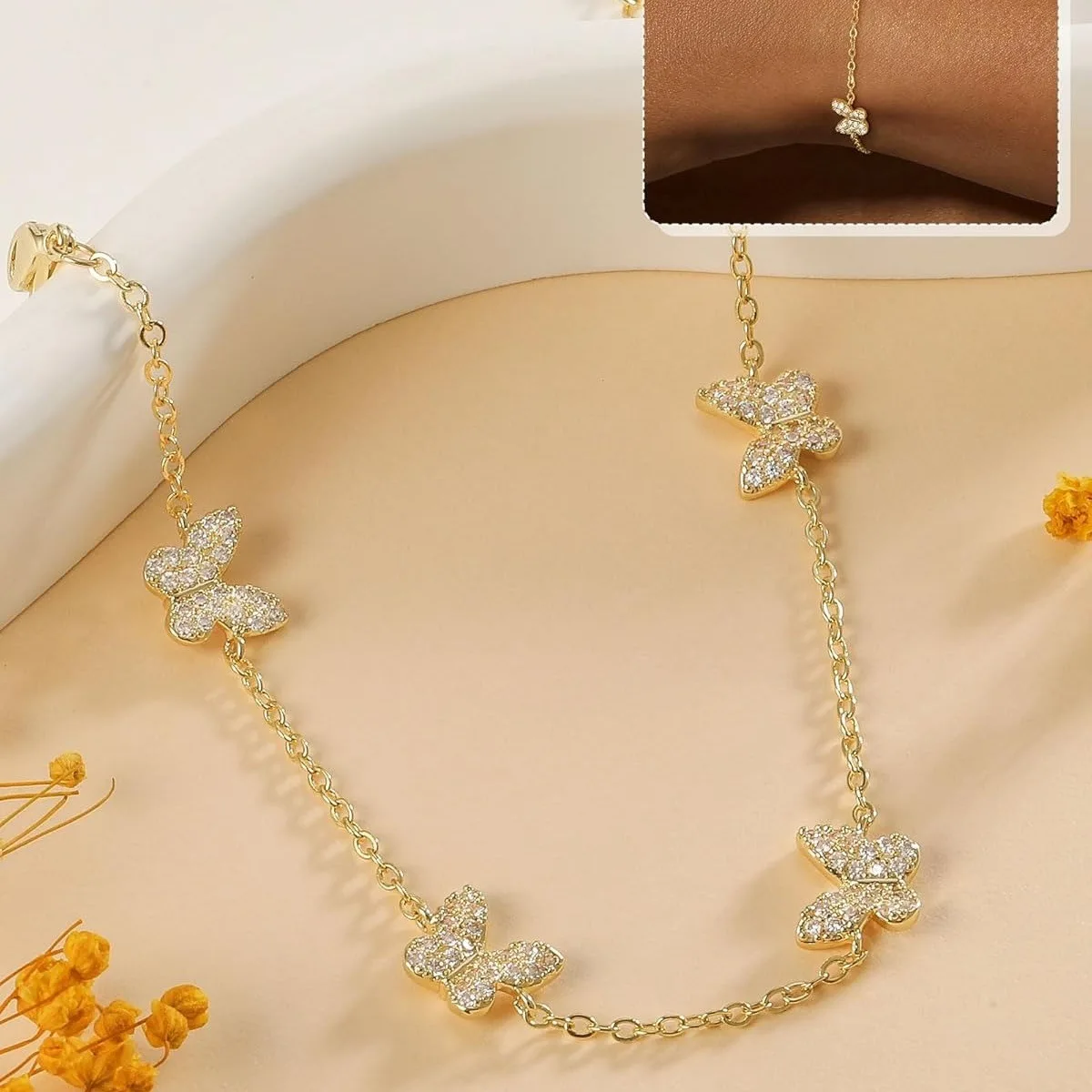 Fashion zircon cross love butterfly letter bracelet bracelet christmas gift birthday gift for couple to give daughter gift