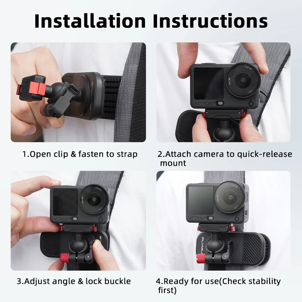 Flymile Magnetischer Rucksackclip für DJI Action-Kamera OSMO 360 Nano Zubehör mit Schnellverschluss-Halterung für Insta360 Ace Pro 2 – Detail 12