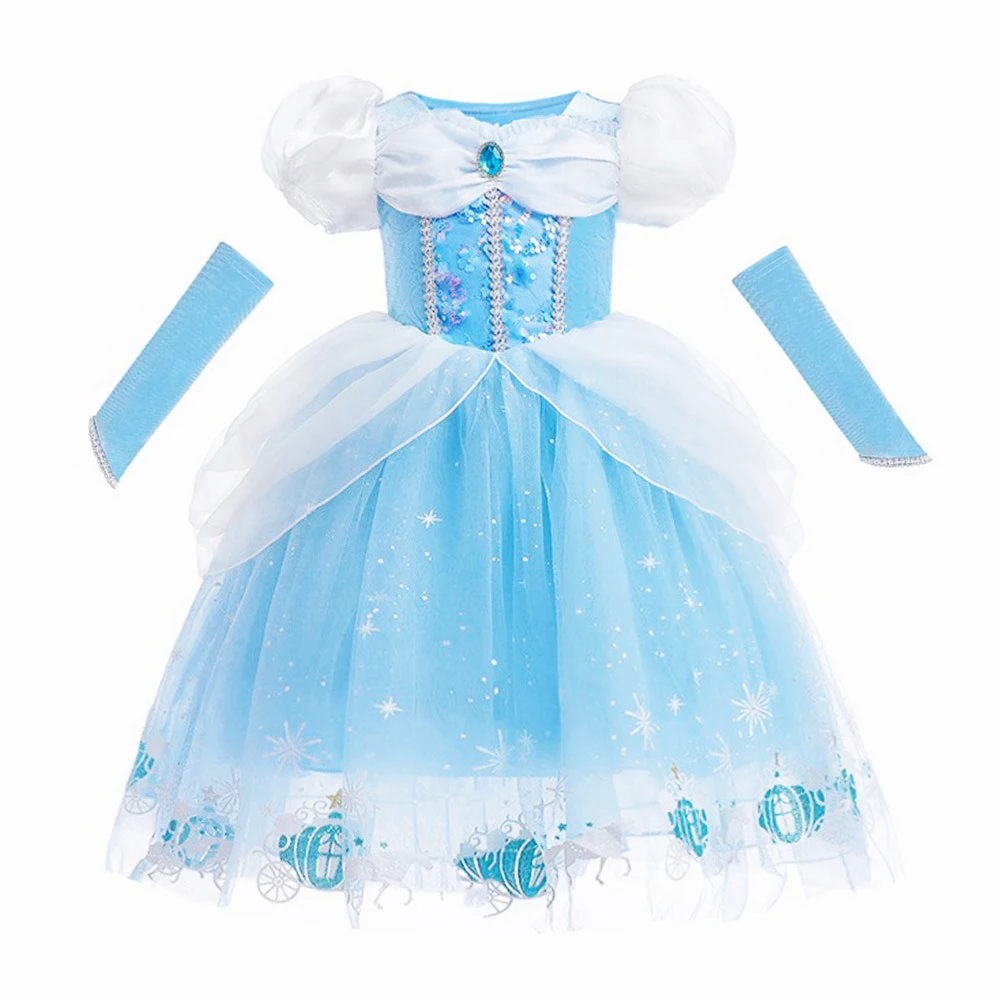 Cinderella Dress Kids Halloween Party Girls Princess Cosplay Costume Dress Up Carnival Christmas Fancy Children Clothing