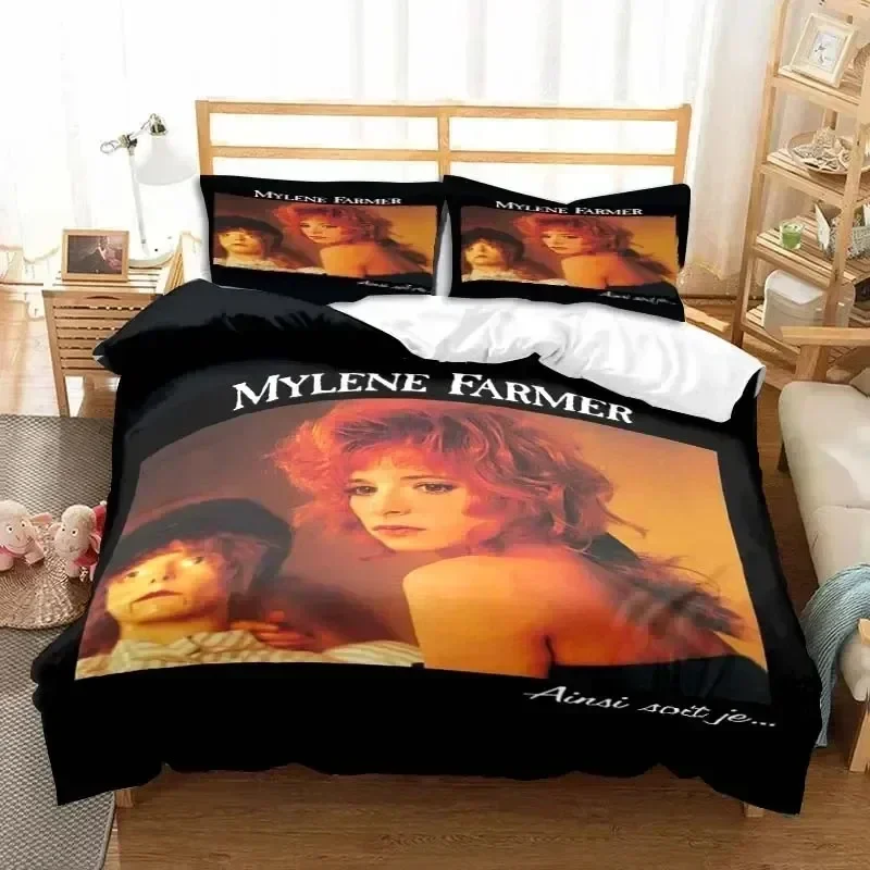 New 3D Print Singer Mylene Farmer Bedding Set 3D Printed Suitable for Bedroom Duvet Cover Set With Pillowcases Kids Home Textile
