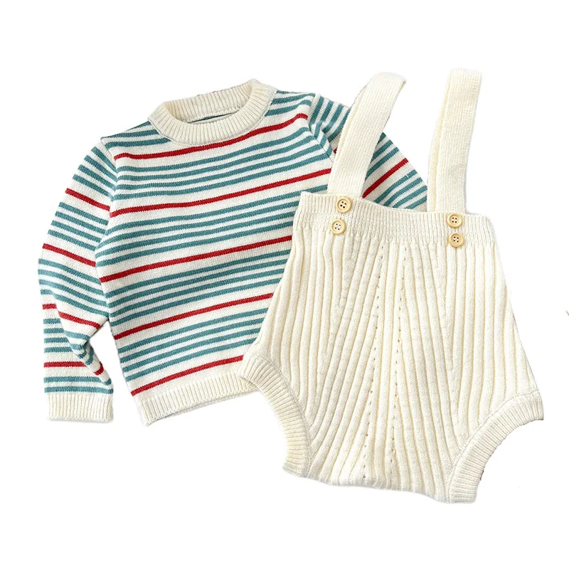 Pull décontracté à manches longues pour bébé, pull rayé coloré pour tout-petit garçon et fille, pull chaud pour nouveau-né, automne, nouveau, 2025