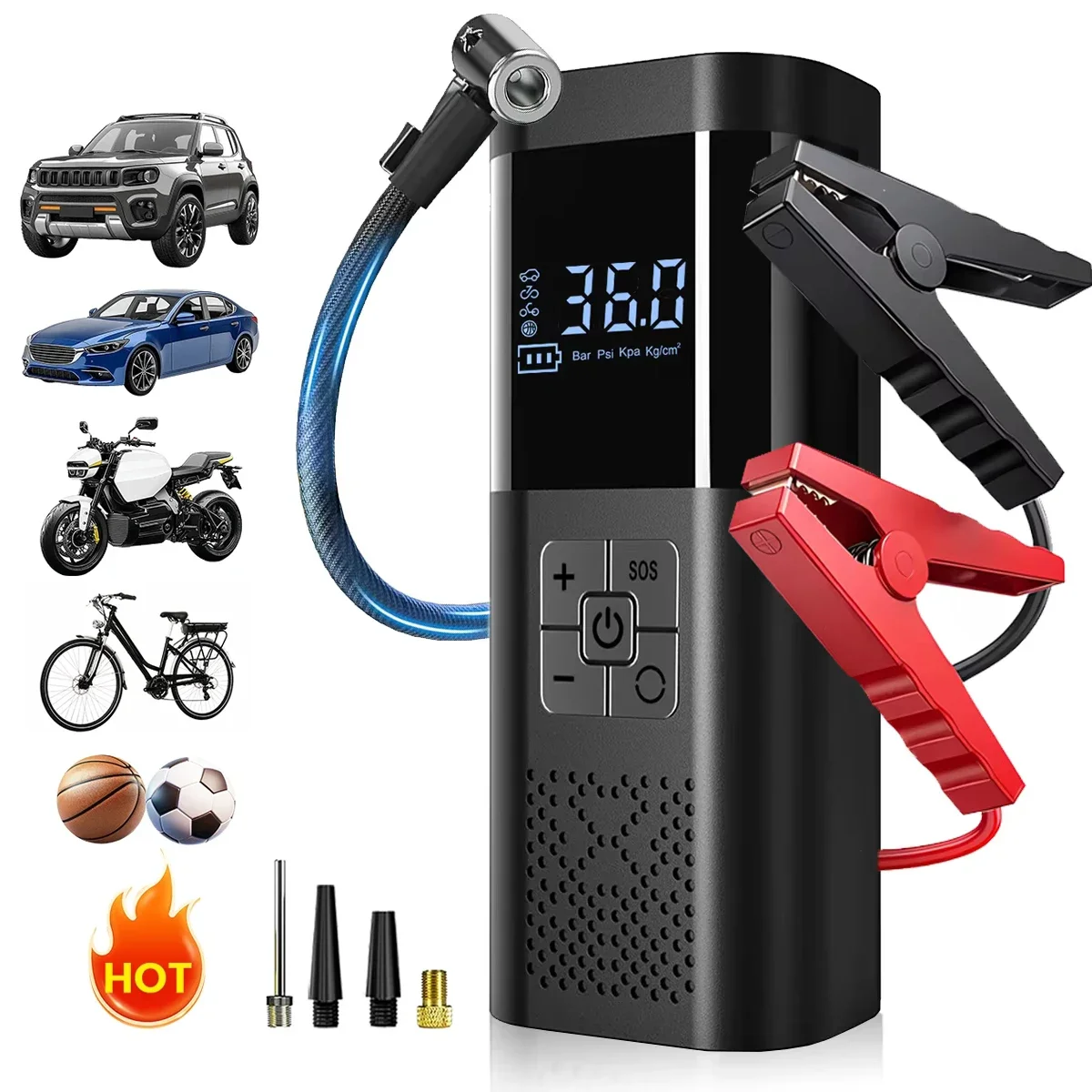 Wireless Car Jump Starter Portable Power Bank Car Booster Starting