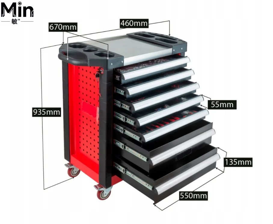 CE Certified Heavy 7 Drawer Rolling Tool Cabinet 420 Pcs Tool Set Storage Cabinet for Garage