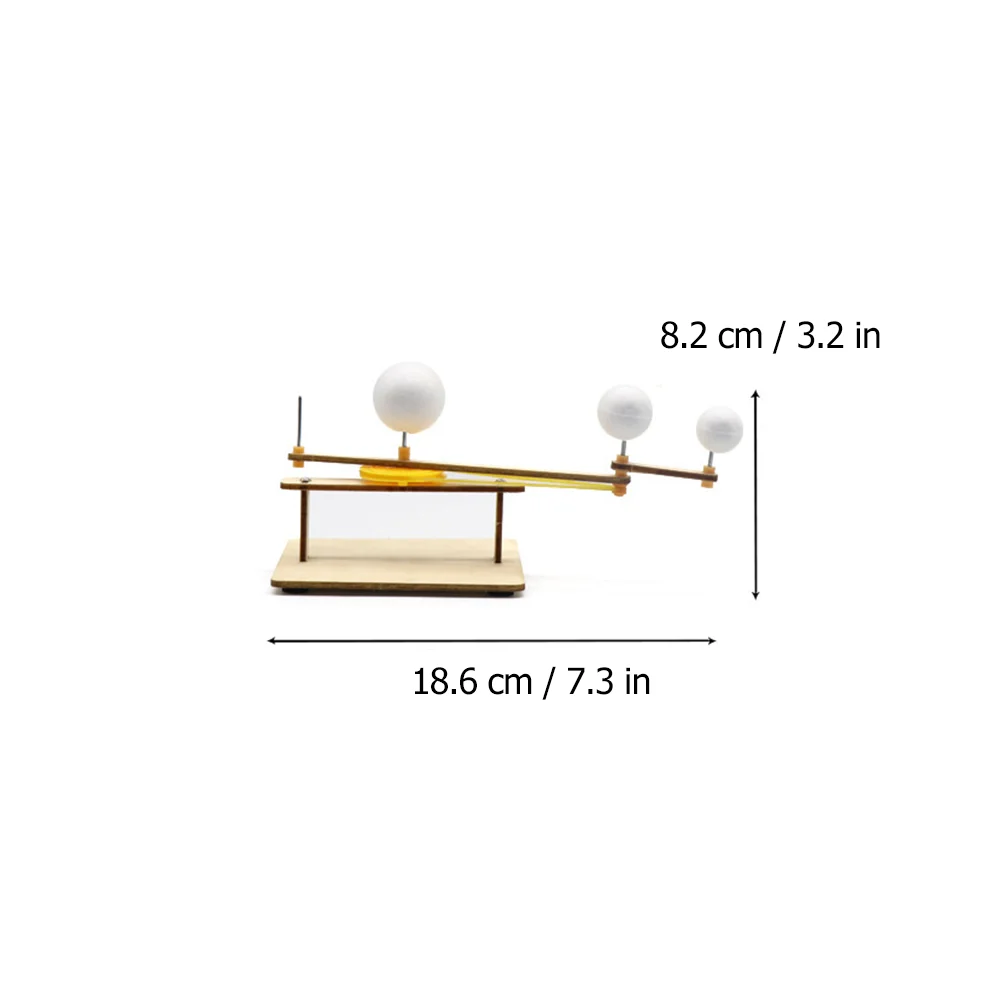 Earth and Moon Three-Ball Instrument Orbital Planetarium Model Solar System Models Sports DIY Sun Wooden Student