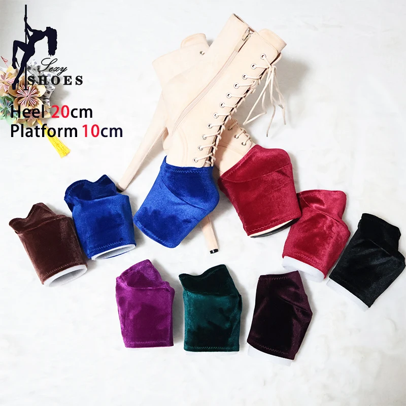 Multiple colors Boot Protective Cover Suede Surface Pole Dance Boots Cover 10cm Platform Soft Smooth Wear-resistant Shoe Cover