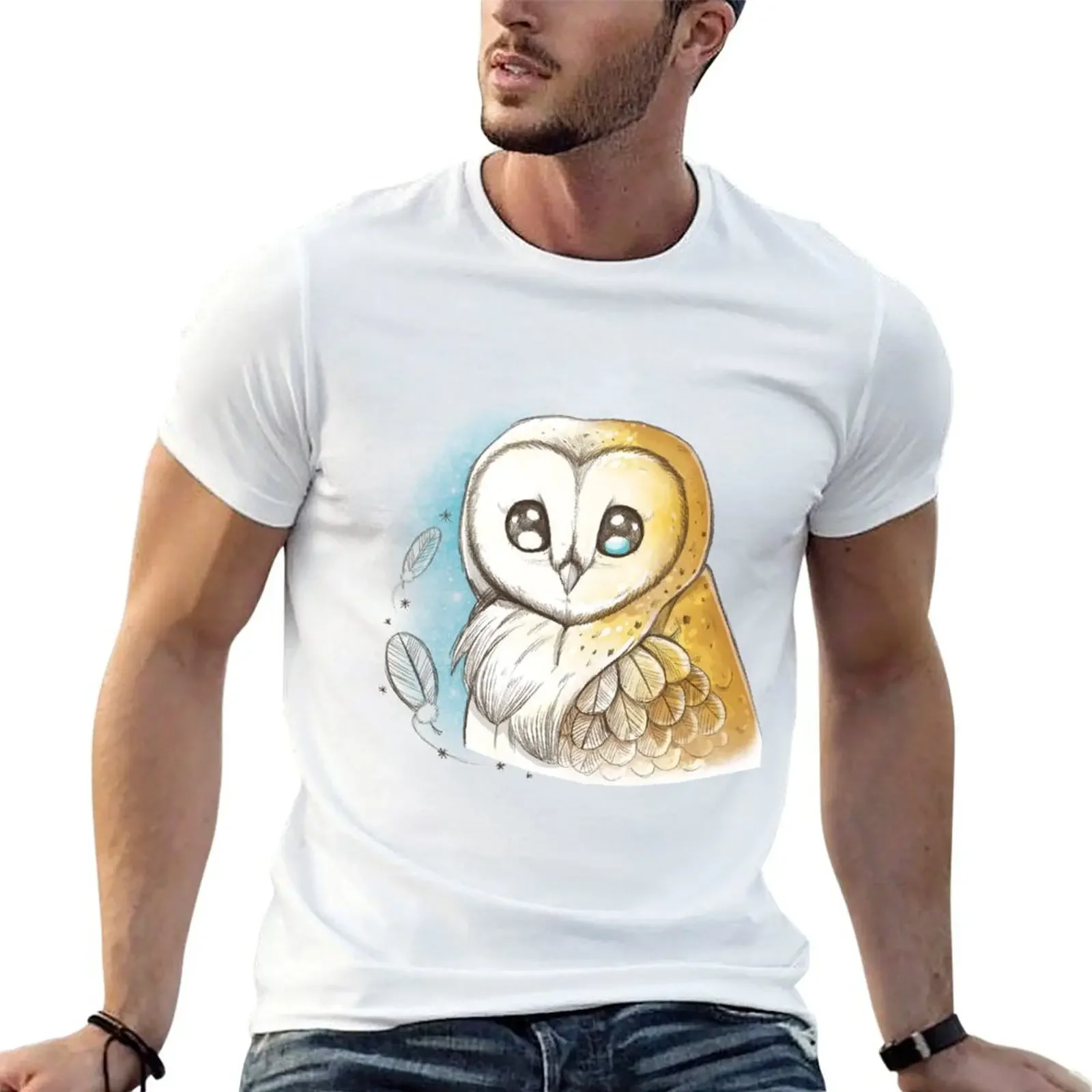 

Sketch Owl T-Shirt heavyweights vintage t shirts graphic tee shirt oversized t shirts for men