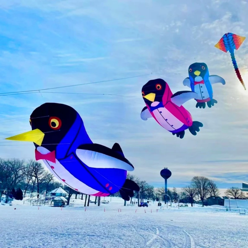 450cm 펭귄 연 날리기 부드러운 연 펜던트 풍선 연 야외 게임 연 바람 연 어린이를위한 연 나비 에어 텐트